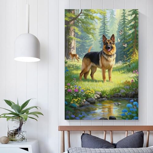 Póster de pastor alemán decoración mural llena de lealtad para tu salón 5
