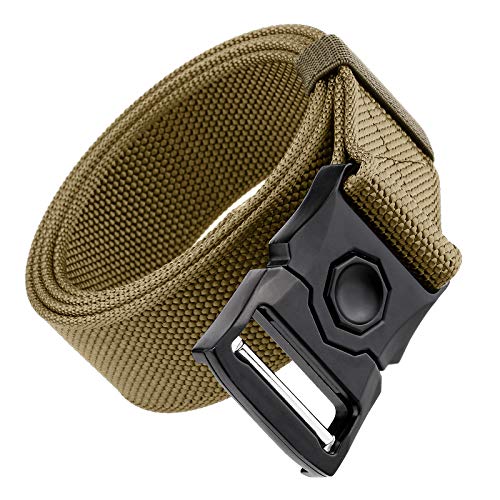 Sportmusies Tactical Belt for Men Nylon Webbing Belt with Heavy-Duty Quick-Release Buckle