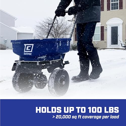Image of CHAPIN 88300B SaltPro 80 lb Contractor Salt Spreader, Walk-Behind, Ice Melt