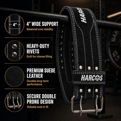 Image of Genuine Leather Unbreakble, non tearable 8mm Heavy Gym Belt for Men & Women Workout Deadlift Belt for Gym Suede Powerlifting Weight Lifting for Heavy Workout gym belt With Carry Case (Black, Medium)