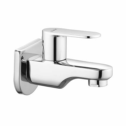 Ruhe Demure Bib Cock Brass Faucet | Bib Tap for Bathrooms, Washing Areas, Gardens | Faucet with Chrome Finish