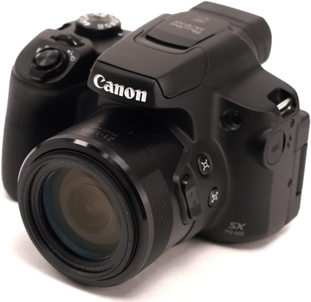 Canon Powershot SX70 20.3MP Digital Camera 65x Optical Zoom Lens 4K Video 3-inch LCD Tilt Screen (Black)