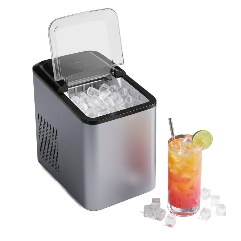 Porodo LifeStyle Portable Outdoor Ice Cube Machine, Instant Bullet Ice Cube Maker Countertop, 8min Quick Ice, 12Kg Daily Output, Small & Large Ice, 2.2L Large Capacity, for Home & Camping & Office