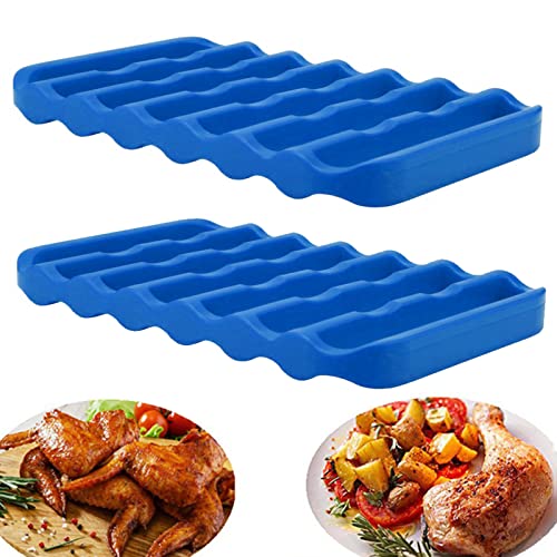 Estantes de silicona para asar en paquete de 2 unidades color azul y rojo 6