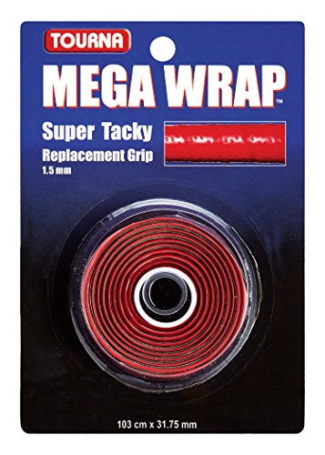 Tourna Mega Wrap Tennis Replacement Grip, Red #TOP1