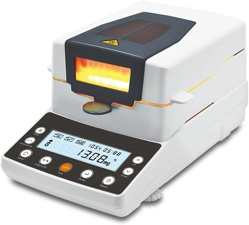Rapid Moisture Analyzer Meter Balance 110g 0.001g 0.01g for Plastic/Food/Paper Humidity,