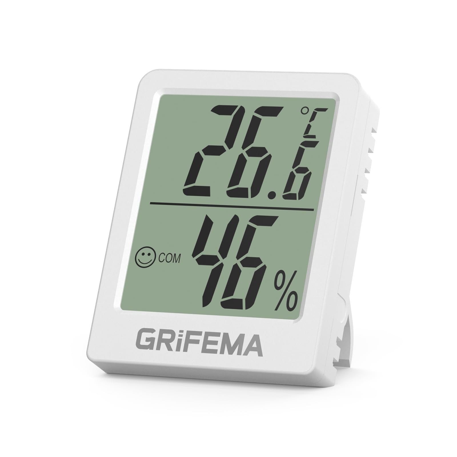 GRIFEMA GA2902 Mini Termometro Digitale Interno Igrometro, Misuratore di Umidità, Bianco