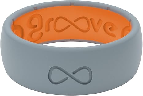 Groove Life Solid Silicone Ring Breathable Rubber Wedding Rings for Men, Lifetime Coverage, Unique Design, Comfort Fit Ring