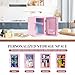 Skincare Fridge with LED Mirror, 6L/8 Cans Mini Fridge for Bedroom, Portable Cooler & Warmer 110V AC/12V DC Compact Small Cosmetic Small Refrigerator for Skin Care, Drinks, Office and Car, Pink