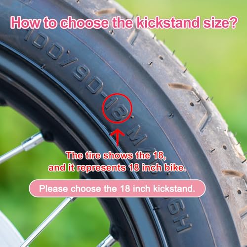 HARFINGTON Back Bike Kickstand for 12 Inch Wheel Bicycle Single-Side Kick Stand with Screw Washer Rear Mount Bikes Support Racks, Black by HARFINGTON - Image 6