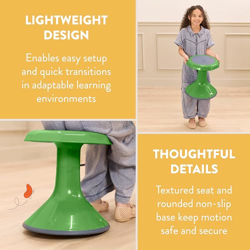 Image of Back2School Express Wobble Sensory Stool, 15in Seat Height, Flexible Seating, Grassy Green