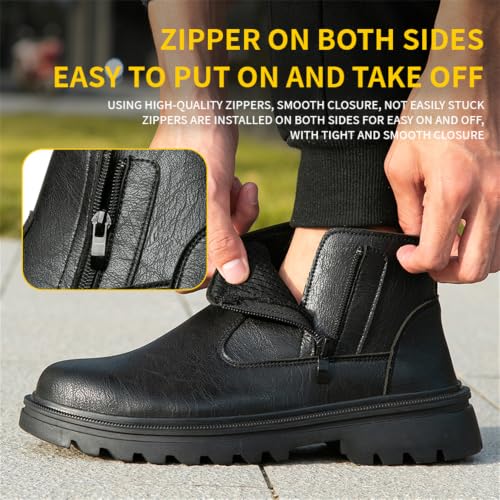 Image of Women's Steel Toe Boots Waterproof Lightweight Construction Safety Shoes | Durable, Comfortable,Puncture Resistant,Impact Resistant,Industrial Work Footwear