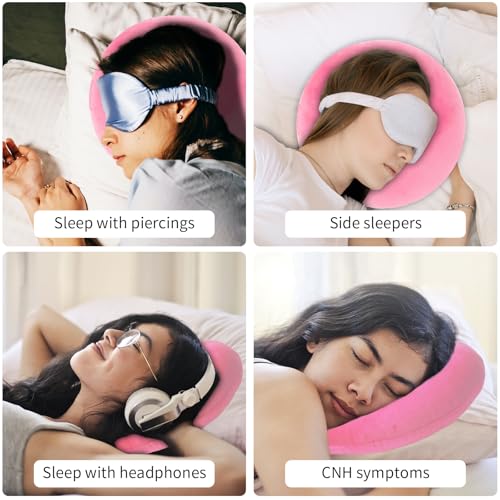 EasyStar Ohr-Piercing-Kissen mit abnehmbarem Kissenbezug, verstellbare Polsterung, Seitenschläferkissen, Donut-Form, 29 x 29 cm, schützt Ihre Ohren und sorgt für einen guten Schlaf