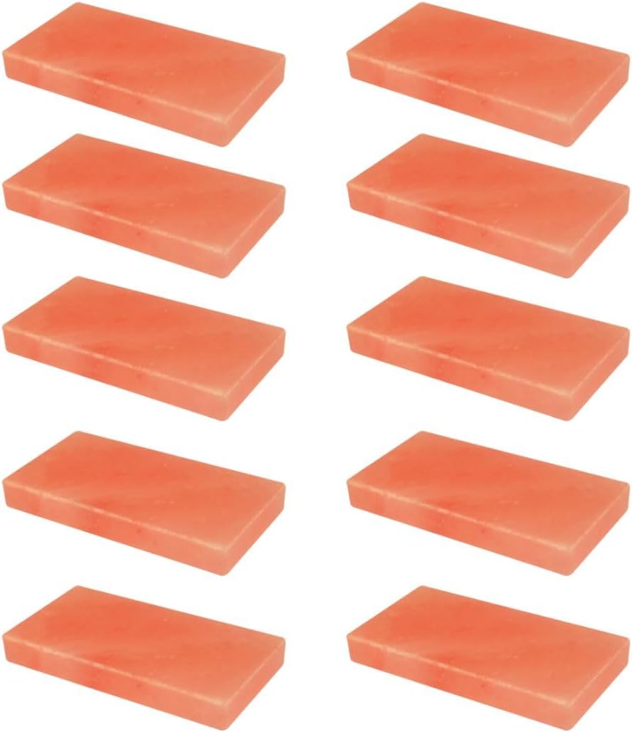 SALT N SOUL Himalayan Salt Tile 8x4x1 Pack of 10 | Salt Block for Sauna, Spa, Dry Age, and Home Decor