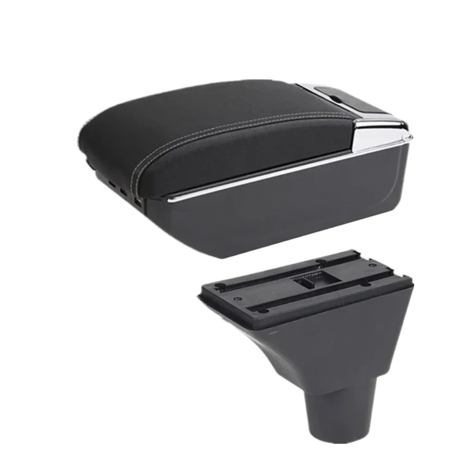Umdjju D White Line 7Usb For Citroen C3 For C4 Car Armrest Box Storage Interior Dedicated Retrofit Parts Accessories Car Centre Console Armrest Box(D White Line 7Usb)
