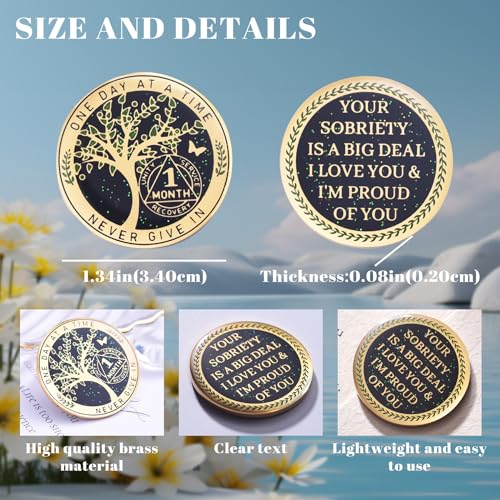 One-Month-Sobriety-Coin-AA-Chips-and-Medallions-Tree-of-Life-Recovery-Coins-30-Days-Anniversary-Token-Sobriety-Gifts-for-Men-Women-Alcoholics-Anonymous-Gifts