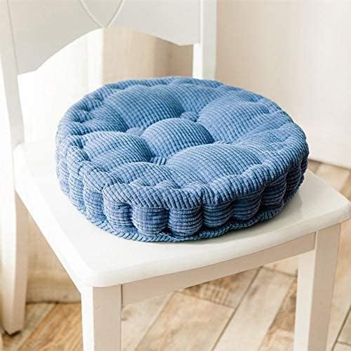 Saim Round Pillow Chair Pad Thickened Tatami Cushion Indoor Outdoor Pad,Blue-38cm