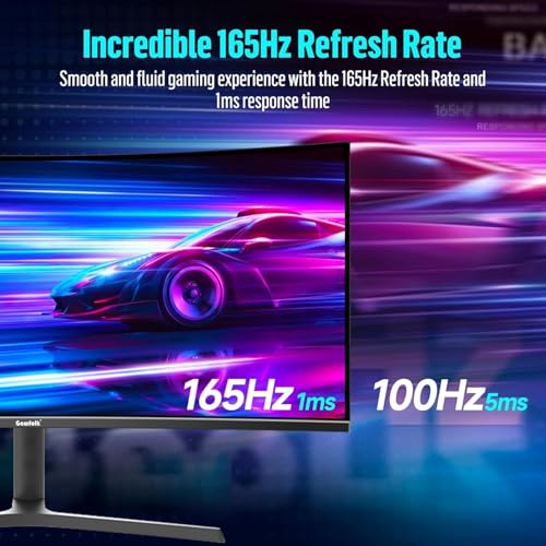 Image of Gawfolk 34 Inch Ultrawide Curved Gaming Monitor, 1500R PC Screen UWQHD 3440x1440, 165hz Curved Computer Screen with FreeSync, Multi-Directional Adjustable Base