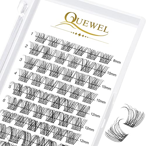 Cluster Lashes QUEWEL 72 Pcs DIY Cluster Eyelash Extension