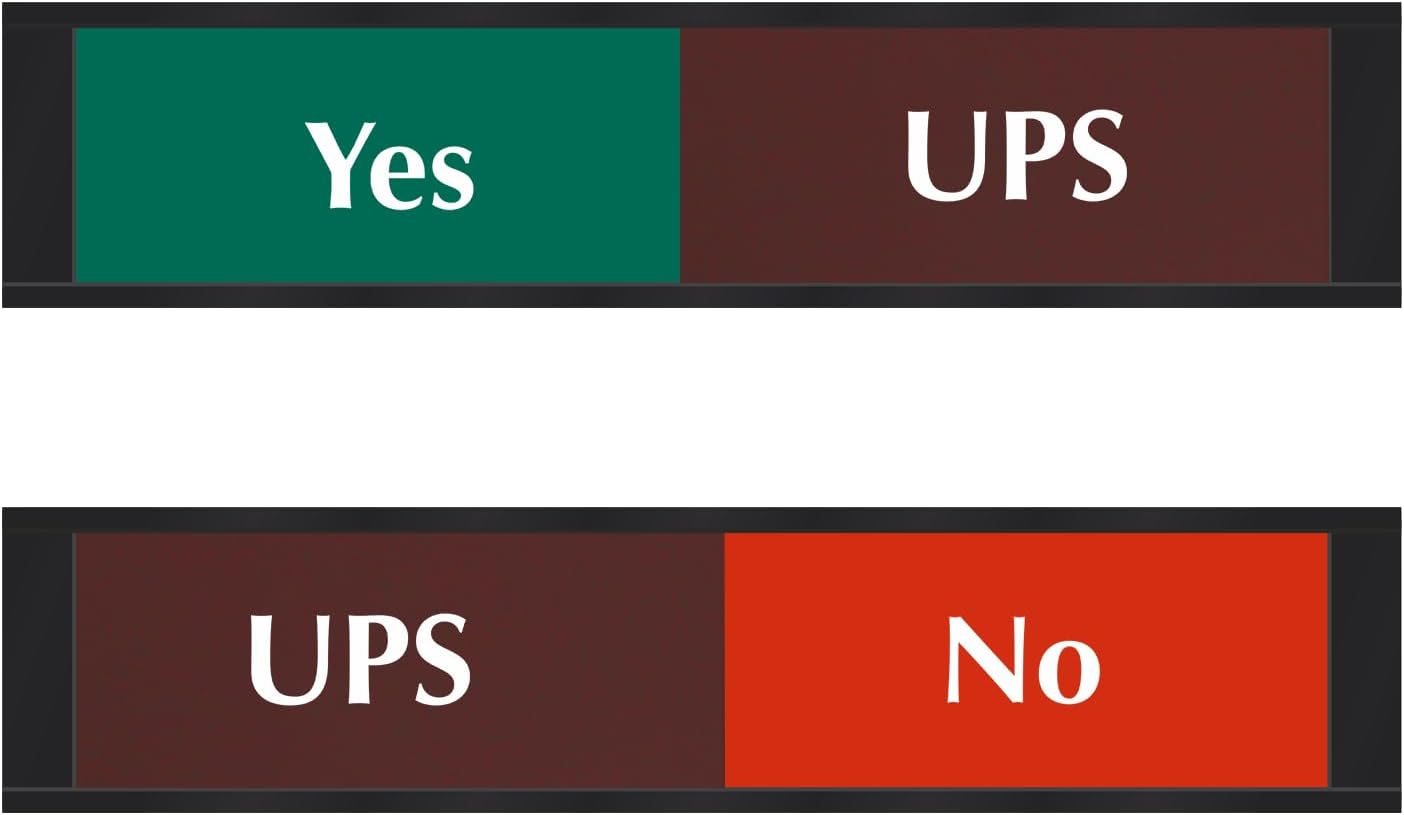 SmartSign UPS - Yes/No Door Slider Sign | 2.25" x 10" Plastic Black, Made in USA