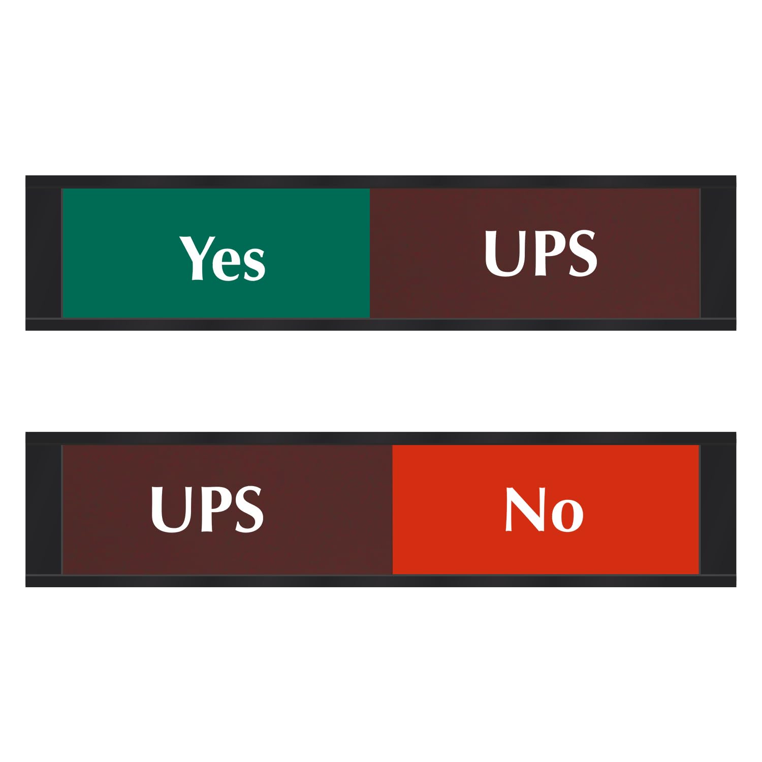 SmartSign UPS - Yes/No Door Slider Sign | 2.25" x 10" Plastic Black, Made in USA