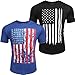 COOFANDY Mens 2 Pack Muscle T Shirt Fashion American Flag Shirt Athletic Fitness Quick Dry Tee