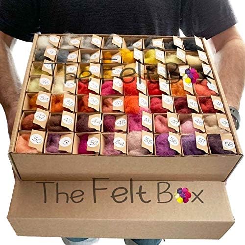 The Felt Box Needle Felting Carded Wool Colour Palette 111 Shades, Multicolor, Small - Image 5