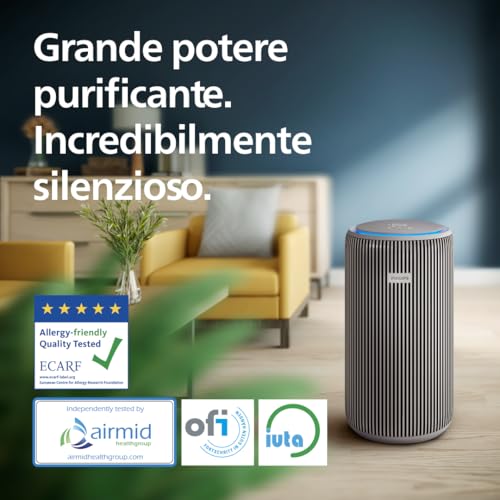 Philips PureProtect 3200 Series: Purificatore d'aria Intelligente, Filtro HEPA e a Carbonio Attivo, CADR 500 m³/h per spazi di 130 m², ultra-silenzioso ed efficiente energeticamente (AC3210/12) - Immagine 3