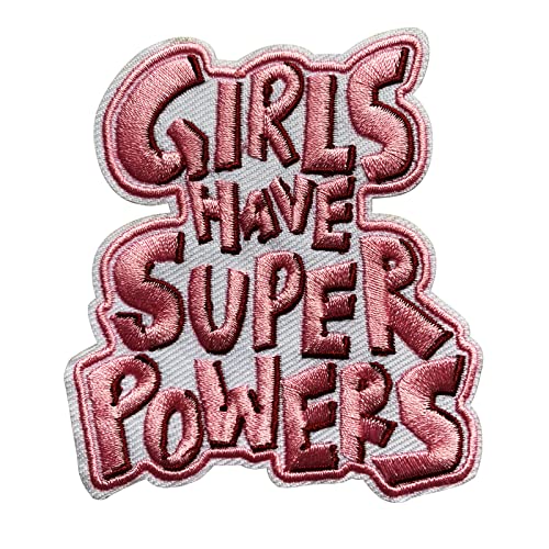 Wikineon Iron On Embroidered Patch, Girls Have Super Powers - Applicable to Badge Iron On Sew On Emblem Patch DIY Accessories Perfect for Jackets, Clothes, Hats & Jeans