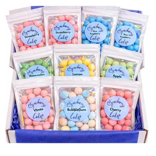 Bon Bons Sweets Gift Box 10 x 100g Bon Bon Bags | Strawberry Blue Raspberry & 6 More Flavours | Retro Bonbons Sweet Hamper | Nostalgic Gift Selection