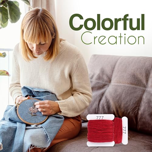 Image of Embroidery Floss Kit and Refills - Cotton Threads - DMC Color Coding for Cross Stitch, String Crafts, Friendship Bracelets
