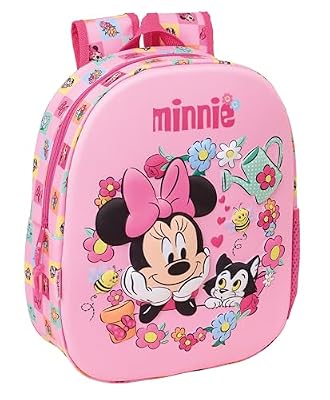 MINNIE MOUSE - Zaino scolastico, con design 3D, ideale per bambini di diverse età, comodo e versatile, qualità e resistenza, 27 x 10 x 33 cm