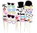 Gyvazla 75Pcs DIY Photo Booth Props Incluyendo Bigotes Gafas Pelo Arcos Sombreros...