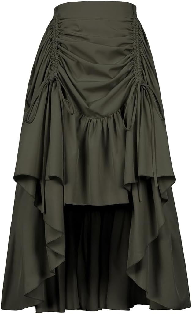 Women's Long Dress Gothic Steampunk Victorian Renaissance High Low Skirt