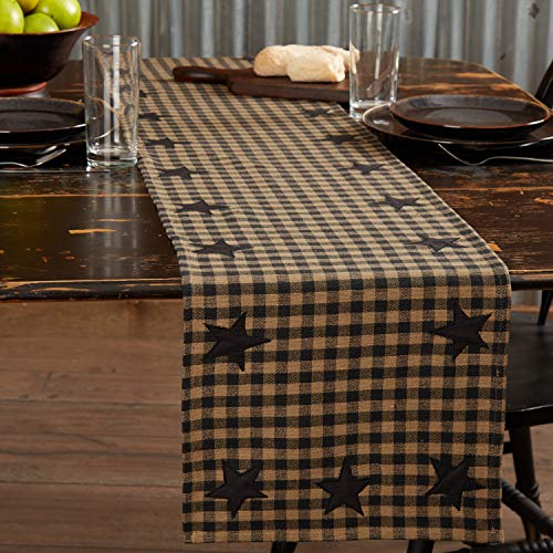 VHC-Brands-Black-Star-Cotton-13×72-Woven-Runner-Black VHC Brands Black Star Cotton 13×72 Woven Runner Black