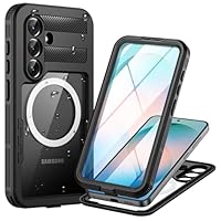 Focusor für Samsung Galaxy S26 5G Hülle Wasserdicht Kompatibel mit Magsafe, HandyHülle für Samsung S26 IP68 wasserdichte 360 Schutzhülle,Stoßfest Outdoor Panzerhülle mit Displayschutz,Schwarz