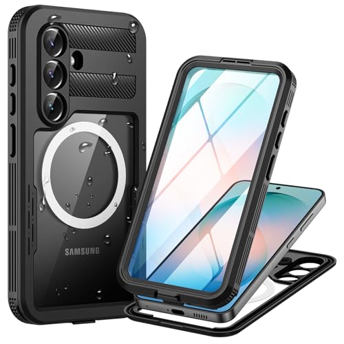 Focusor für Samsung Galaxy S26 5G Hülle Wasserdicht Kompatibel mit Magsafe, HandyHülle für Samsung S26 IP68 wasserdichte 360 Schutzhülle,Stoßfest Outdoor Panzerhülle mit Displayschutz,Schwarz