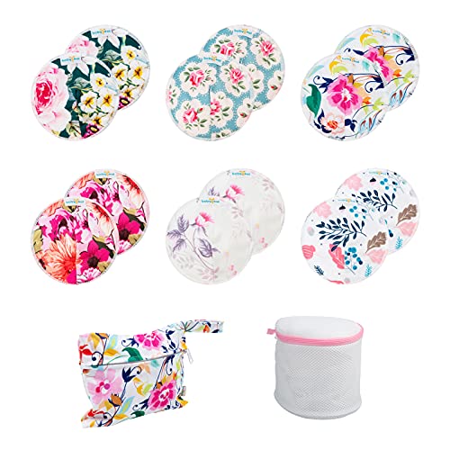 Babygoal Bamboo Nursing Pads(12 Pack), Contoured Breastfeeding Pads Reusable Washable With Mini Wet Bag And Laundry Bag 12Npa02 #TOP13