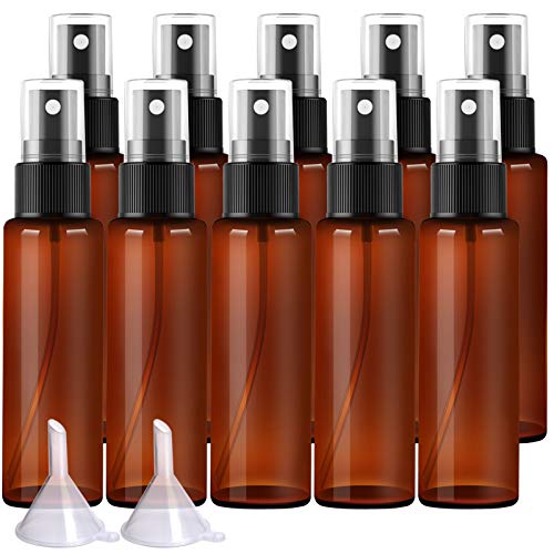 FANDAMEI 10 × 30ml Pump Sprühflasche mit Trichter, Zerstäuber 30ml Sprayflasche Leer Parfumzerstäuber aus Kunststoff (10 X 30 ml)