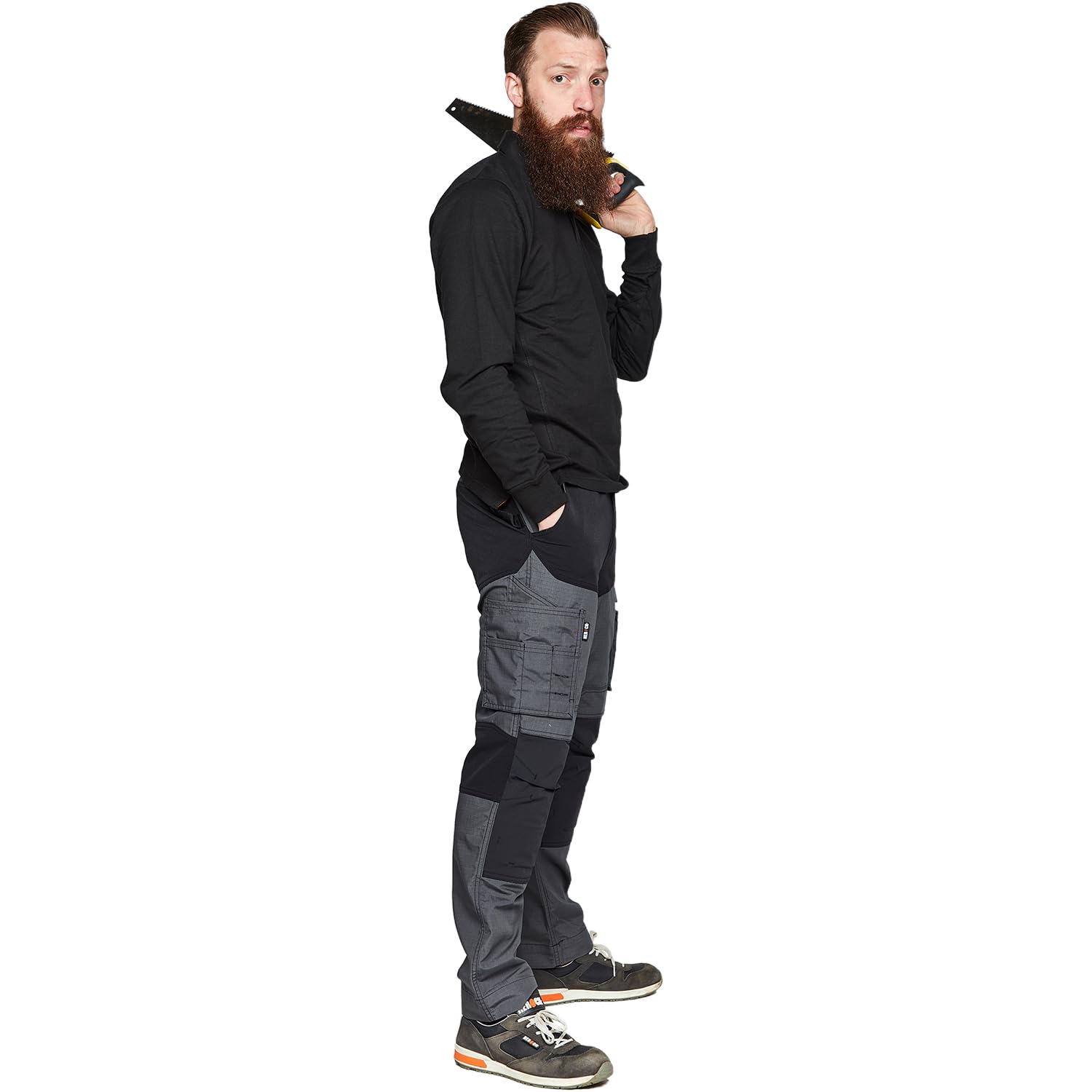 Herock Pantalon de Travail Multipoches Hector Dark Kaki/Noir Droit Mixte (Lot de 1)