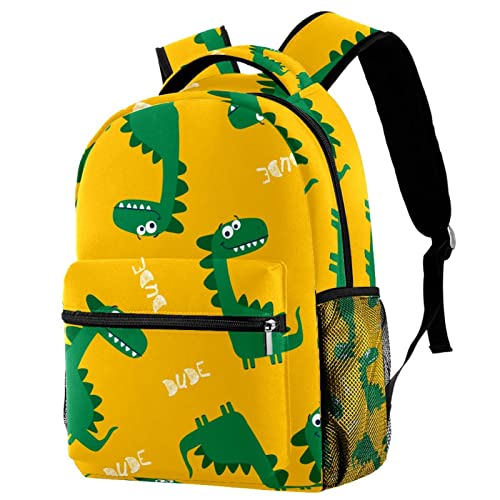 Sac à dos de voyage dinosaure jaune pour les week-ends en famille et le campus
