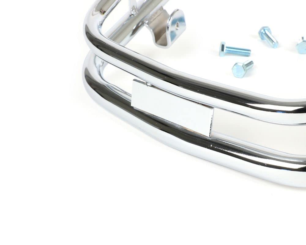 MOTO NOSTRA Pare-chocs avant double tube chromé compatible pour Vespa PX80-200, LML Star, Stella