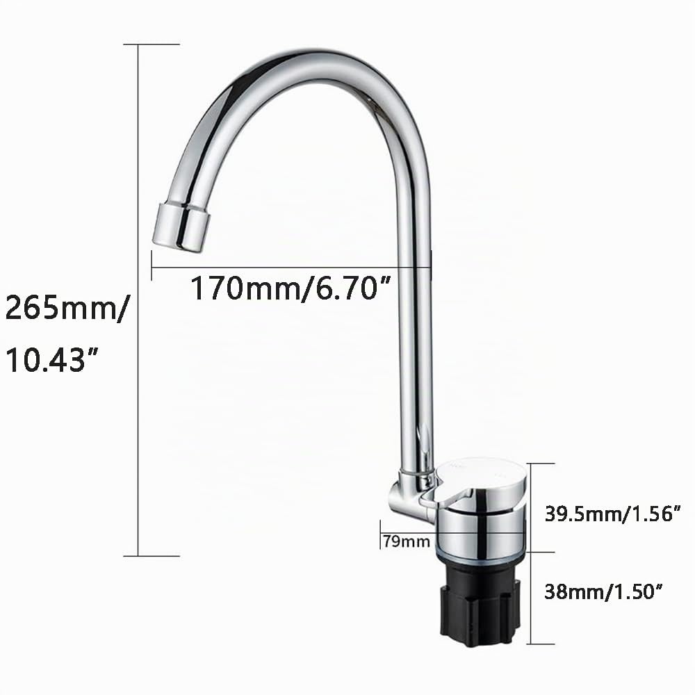 Riloer Rubinetto pieghevole per camper universale per auto, roulotte, camper, girevole a 360°, miscelatore acqua fredda e calda, rubinetto