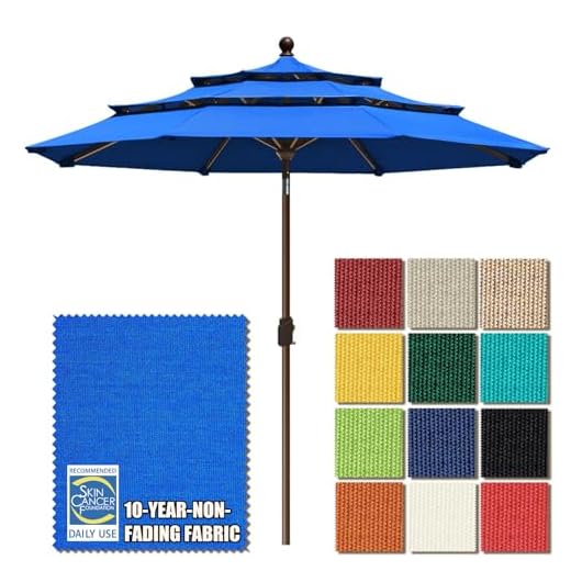 10-Year Non-Fading 9ft Patio Umbrella