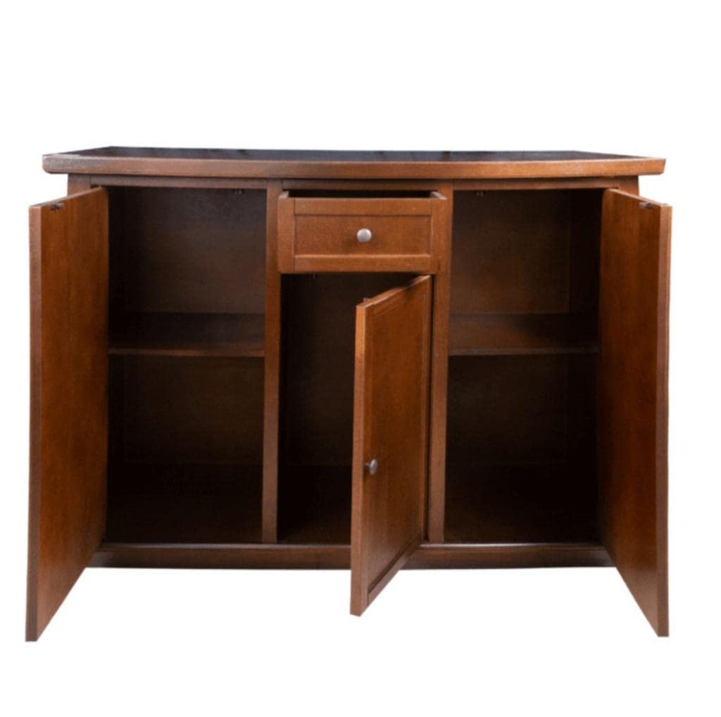 Mar.c.a. Design - Buffet Bois 120 cm 3 Portes 1 Tiroir - Buffet Salle à Manger Style Classique Noyer Foncé - Made in Italy