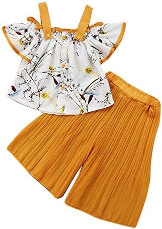 Hopscotch Girl's Polyester Printed All-Over Print Top And Pant Set