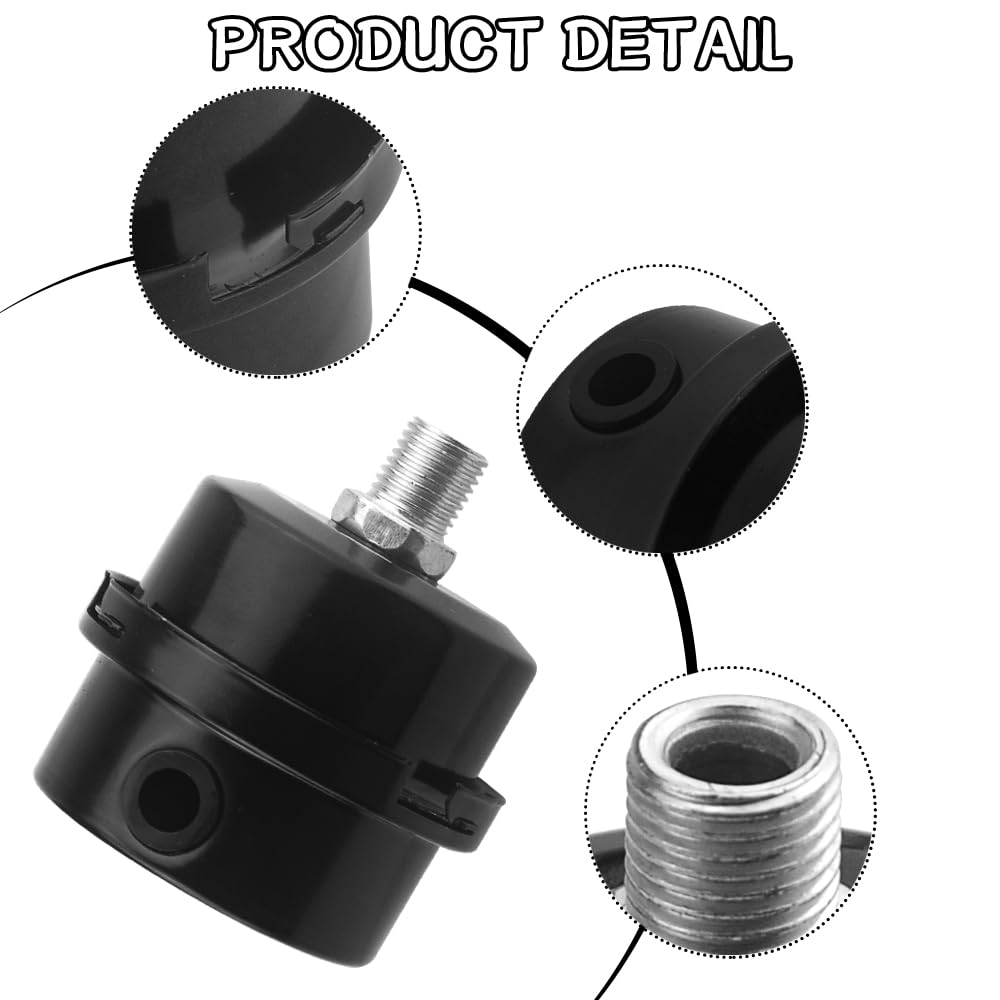 WMYCONGCONG 2 PCS 1/4" 12.5mm Air Compressor Silencer Filter Metal Air Compressor Intake Filter Noise Muffler Silencer (12.5mm) + 2 PCS Filter Element Replacement — Amazon image 5