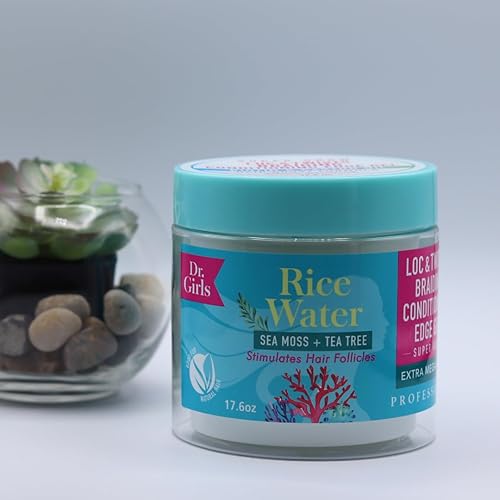 Miniatura 4 de Dr. Girls - Gel acondicionador para trenzas, 17.6 onzas, 48 horas de sujeción, extra mega sujeción (musgo marino + árbol de té)