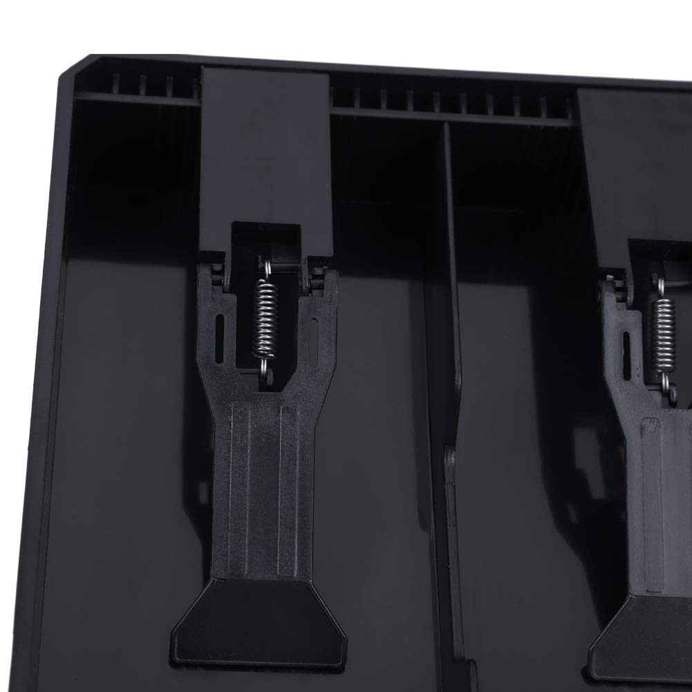 Plateau Tiroir Caisse, 32 x 24,5 x 3,5 cm Cash Tray, Tiroir Caisse a Monnaie et Billets, 7 grilles avec 4 billets et 3 plateaux à pièces, pour système de point de vente(NOIR)