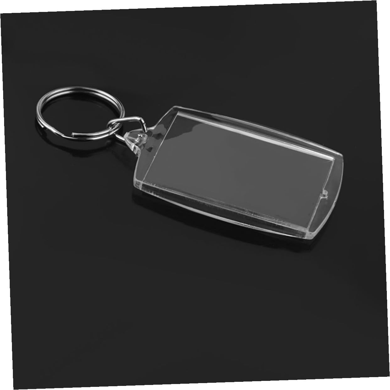POPETPOP 100pcs Acrylic Photo Frame Keyring Set round 38x38mm and Curved Edge 32x46mm, Decorative Keychain Pendant for Custom Picture Insert, Accessories for Women